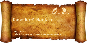 Obendorf Martin névjegykártya